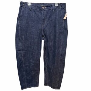 NWT Old Navy High Rise Barrel Leg Dark Rinse Jeans Sz 16